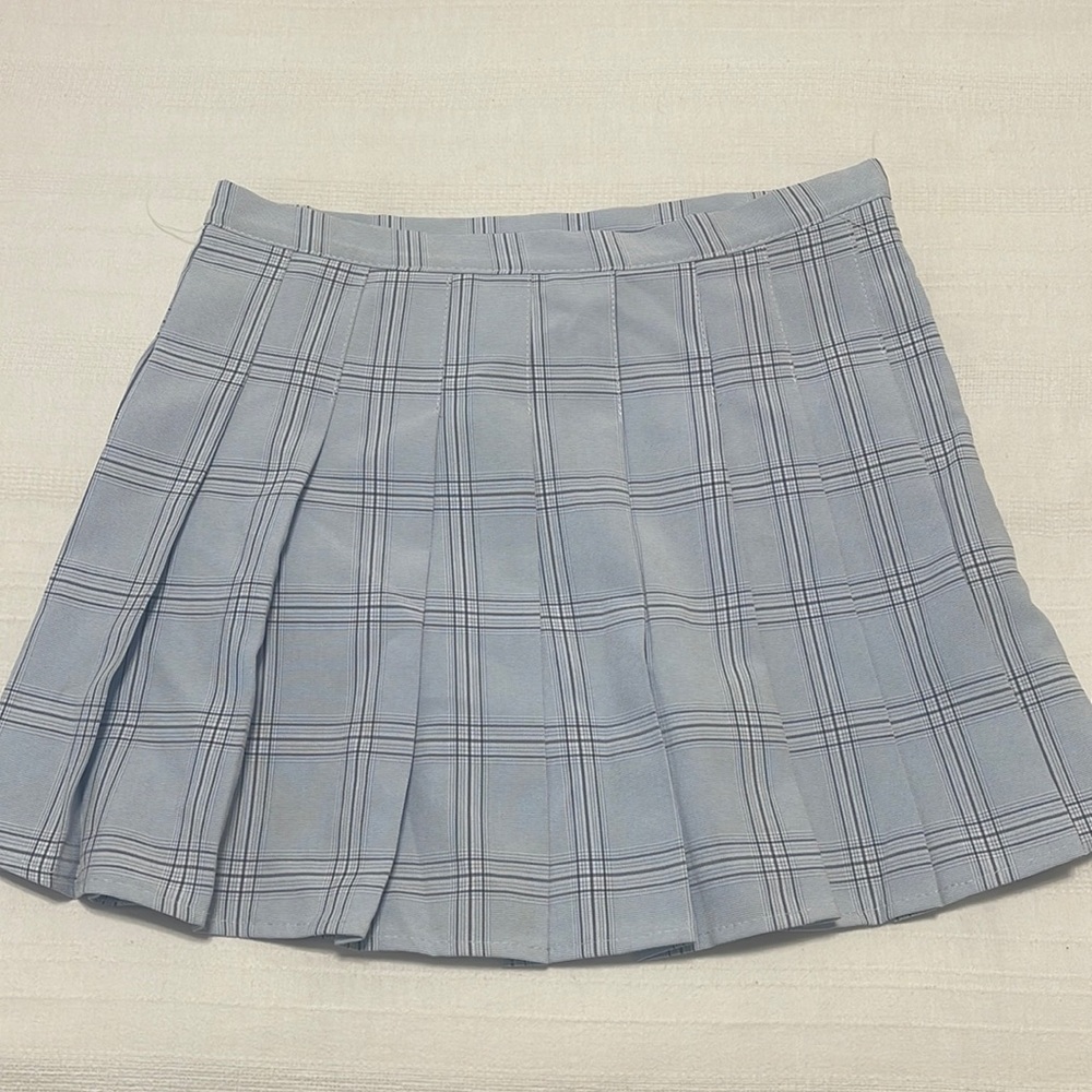 Princess Polly blue plaid skirt